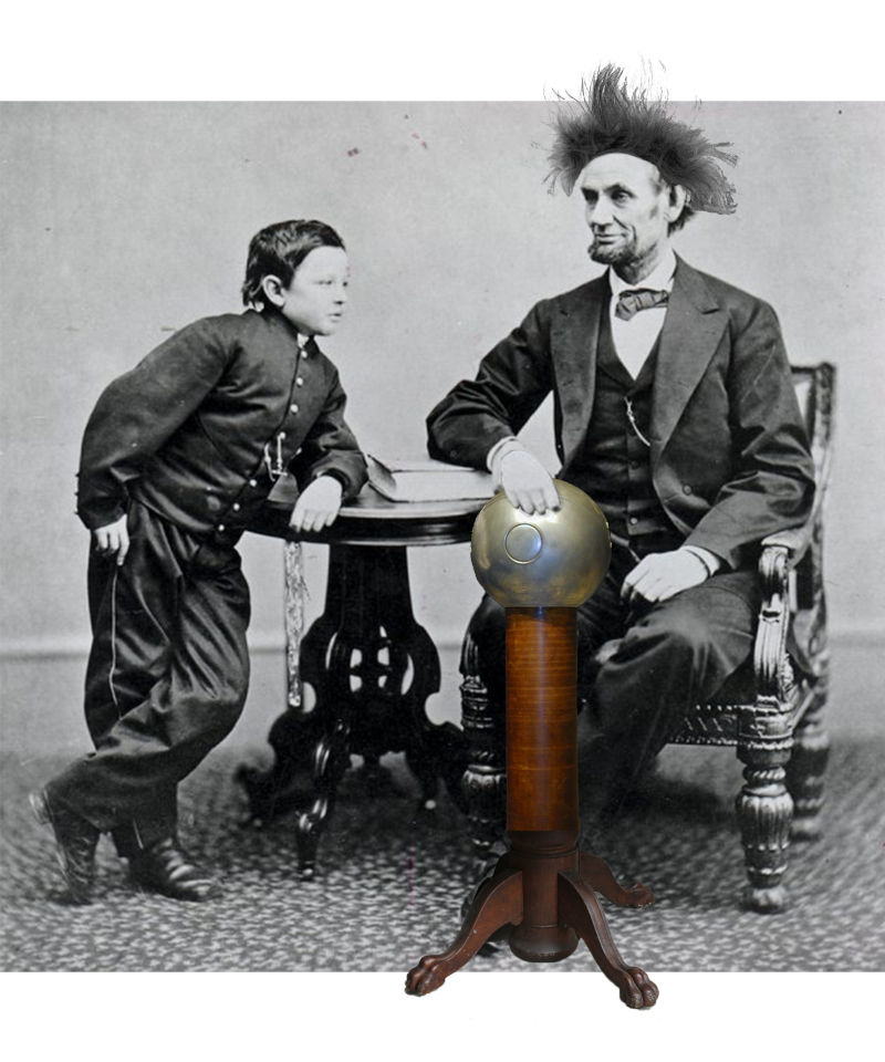 The meeting of Abe Lincoln and Nikola Tesla as a boy